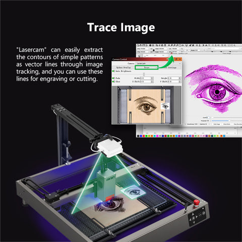 Mintion New Lasercam | Laser Camera for Laser Engraver / Cutter | LightBurn Camera | Wireless Bridge | Enclosure Image Trace