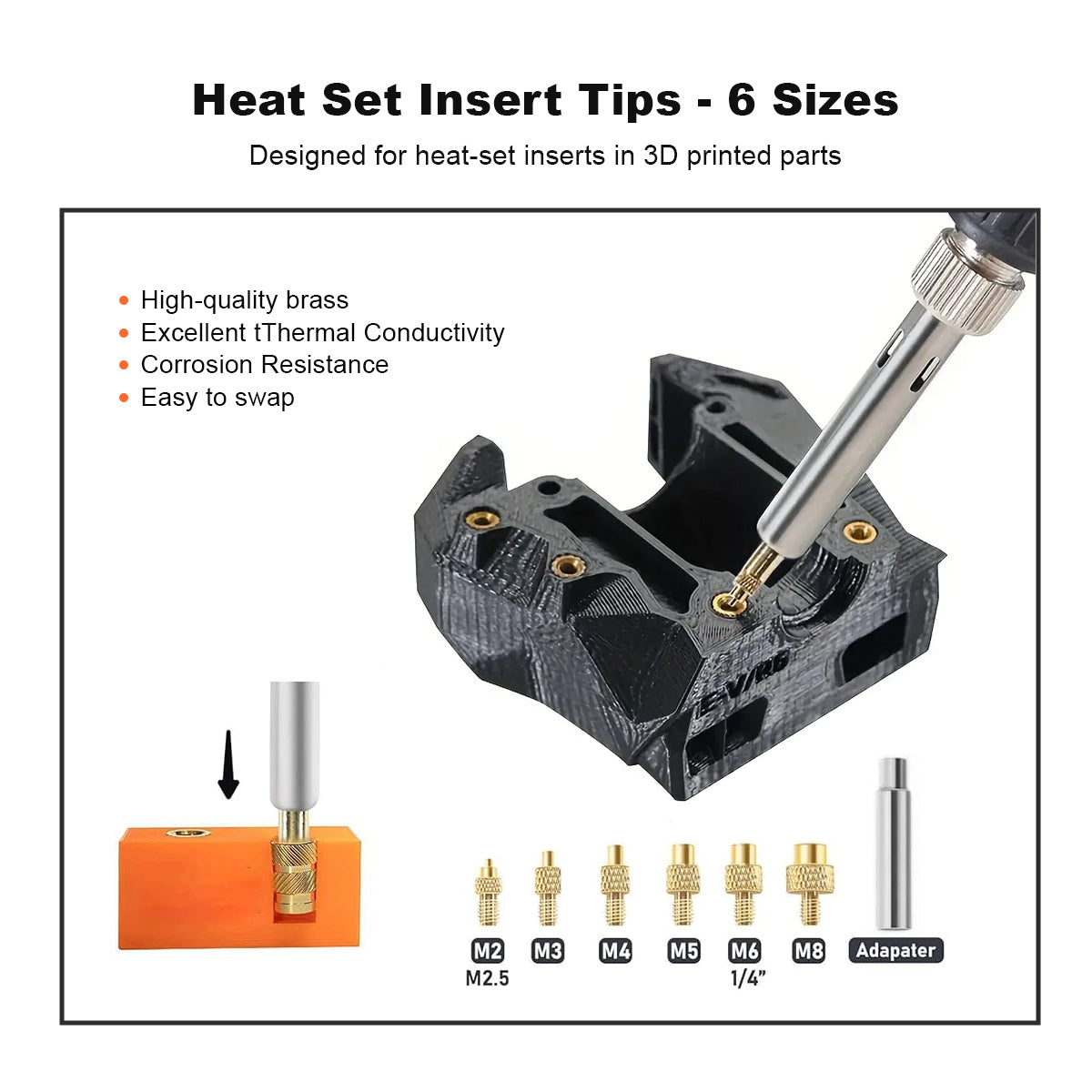 Heat Set Insert Tools Kit - 94-teilig Mit 60W Lötkolben Für 3D-Druck
