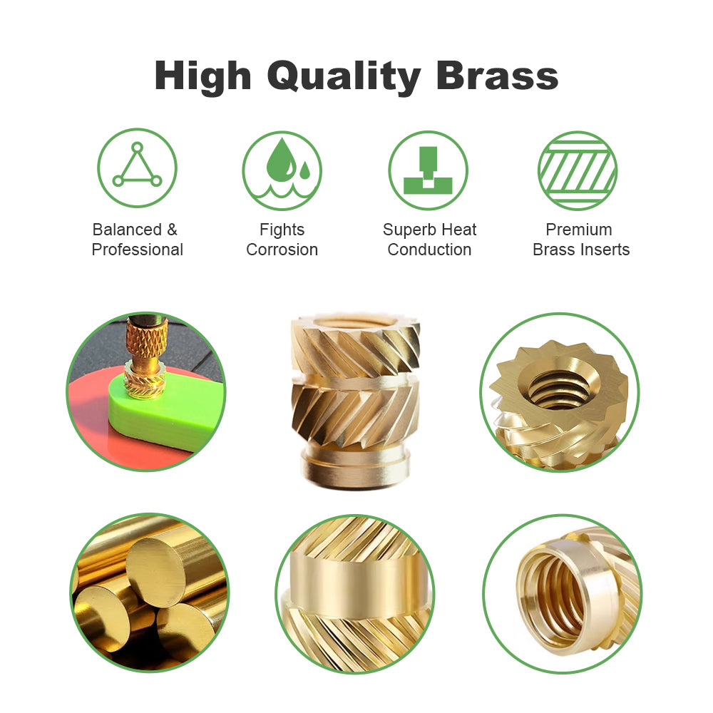 Brass Heat-Set Threaded Inserts Kit – Ideal for Vertical Heat Insert P ...